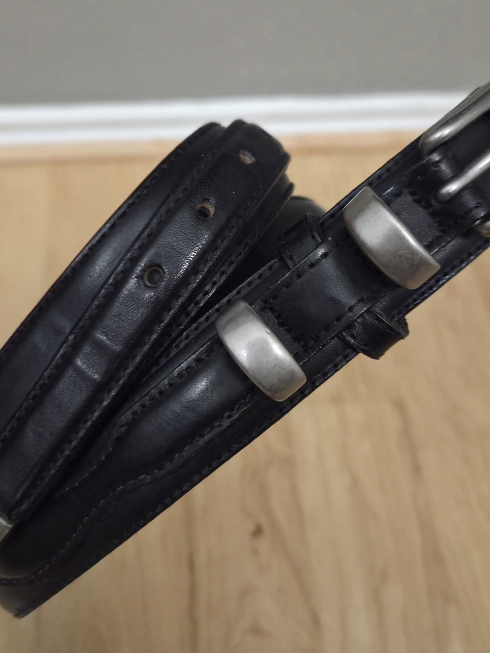 Vintage Black LL Bean Western Cowboy Belt 36